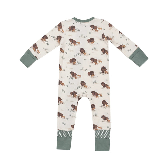 Bison Family Two Way Zipper Romper