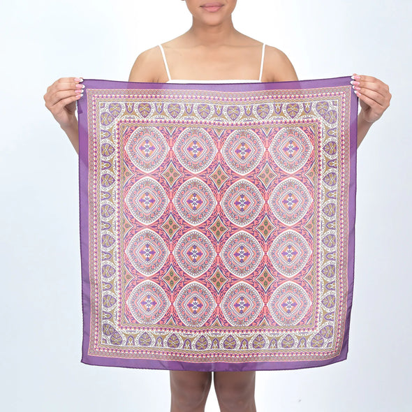 Geometric Print Bandana in Purple