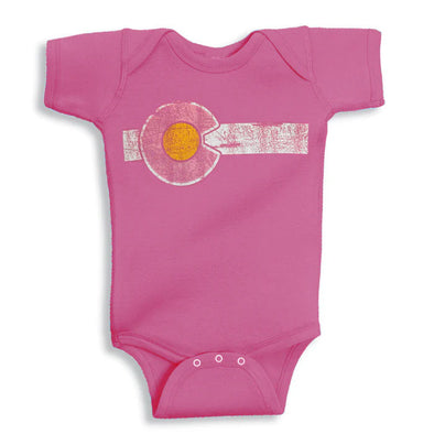 Colorado Flag Baby Onesie in Pink