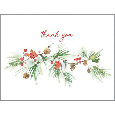 Thank You Pine Cone Border Boxed Set of 8