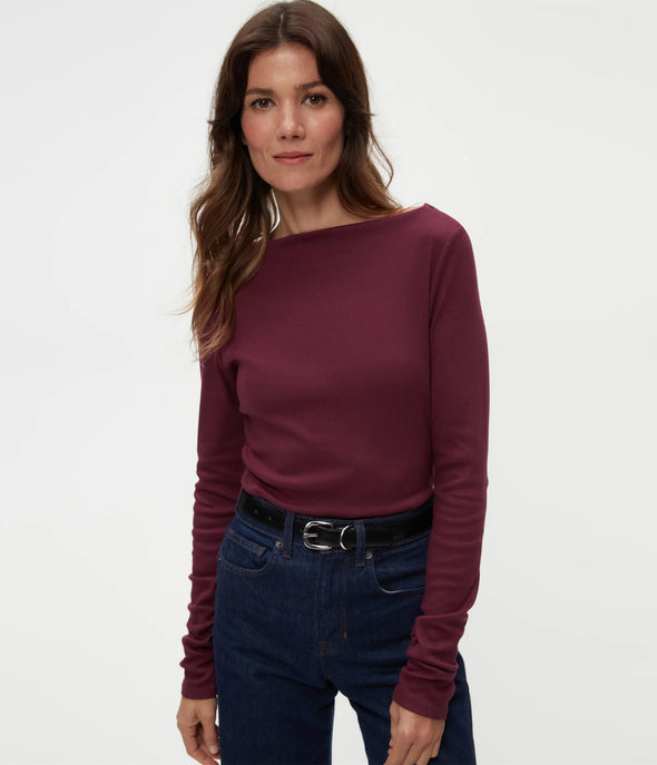 Clarke Ruched Tee in Beetroot