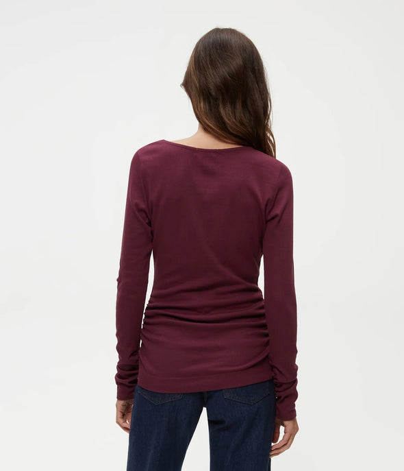 Clarke Ruched Tee in Beetroot