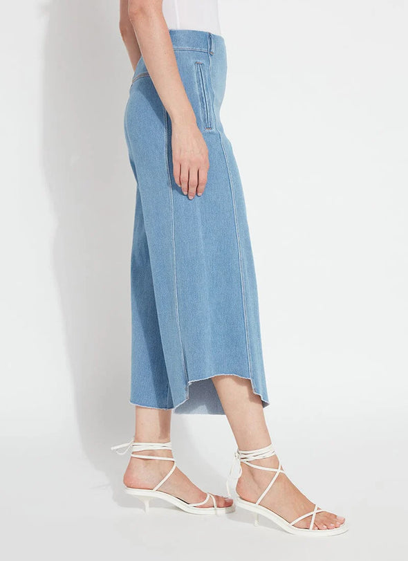 Echo Denim Culottes in Bleached Blue