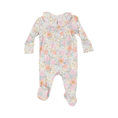 Peonies & Roses Smocked Peter Pan Footie