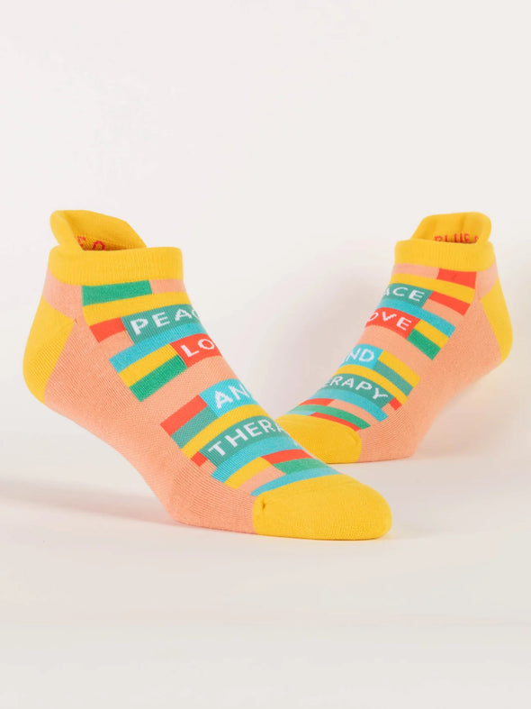 Peace Love & Therapy Sneaker Socks L/XL