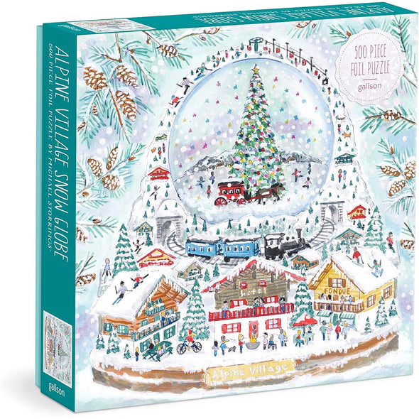 Alpine Village Snow Globe 500pc Foil Puzzle