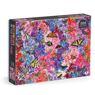 Butterflies In The Sweet Peas - 1000pc Jigsaw Puzzle