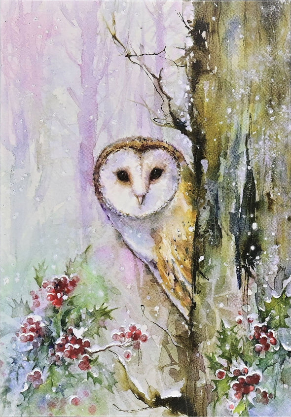 Woodland Owl Small Boxed Holiday Cards Set of 20