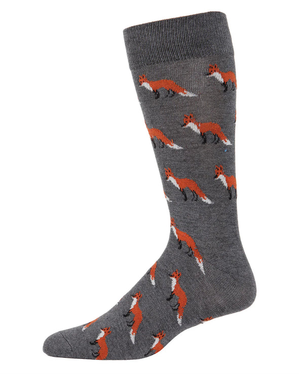 Men's Cashmere Sly Fox Socks in Grey