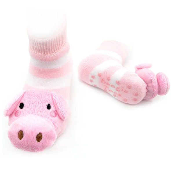 Pink Pig Boogie Toes Rattle Socks - 0-1Y