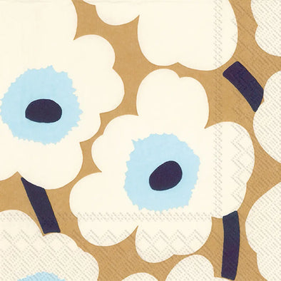 Paper Cocktail Napkins 20 Ct Marimekko Unikko Cream Gold