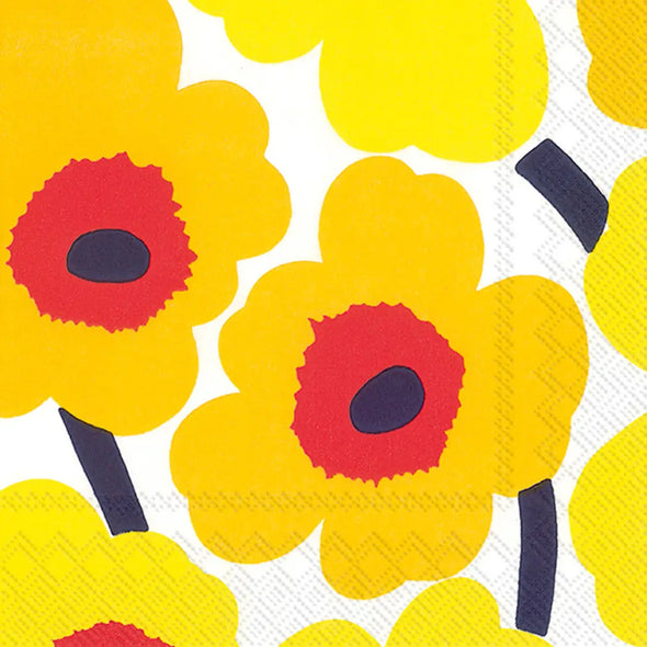 Paper Cocktail Napkins 20 Ct Marimekko Unikko Dark Yellow