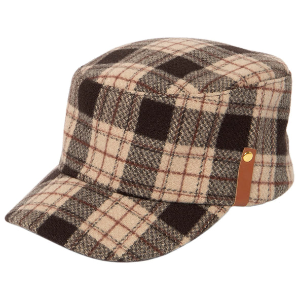 Plaid Fishermans Cap in Brown