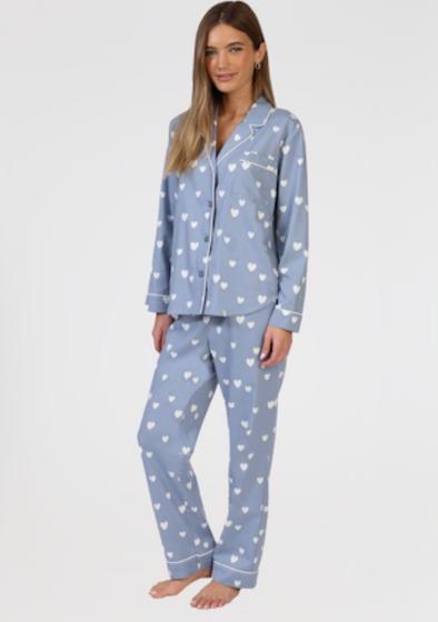 Scattered Heart PJ Set in Denim