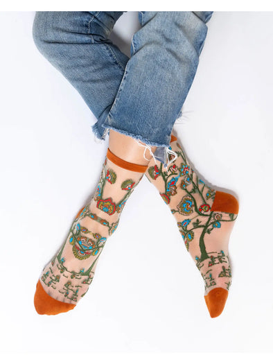 Tree of Life Sheer Crew Sock