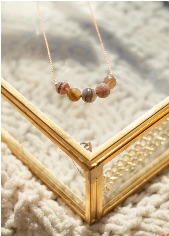 Botswana Agate Intention Necklace for Change