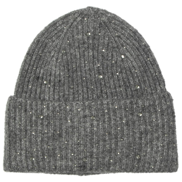 Juliet Rhinestone Beanie in Grey