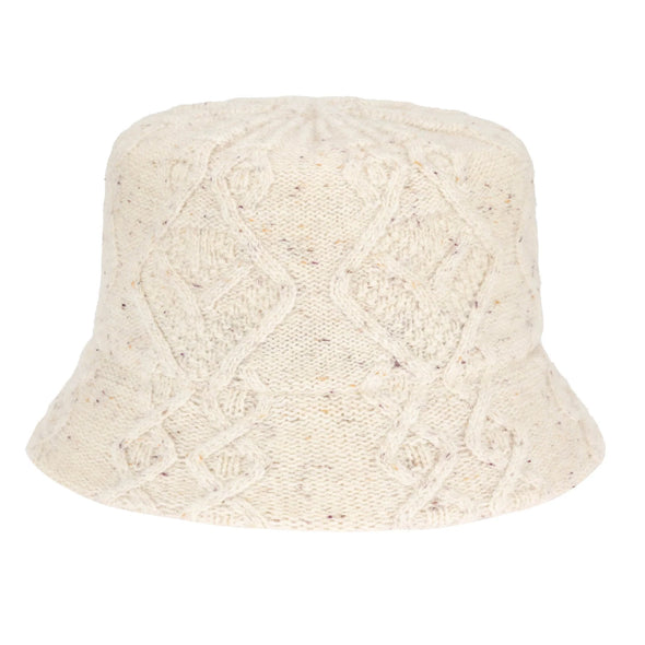 Wool Blend Bucket Hat in Cream