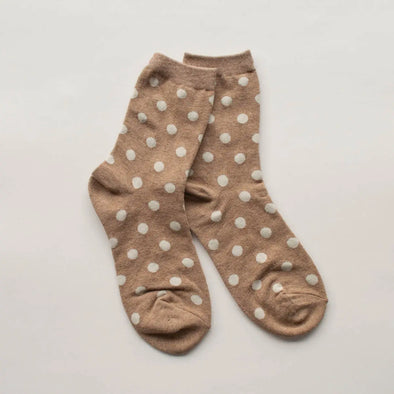 Mocha Polka Dot Socks