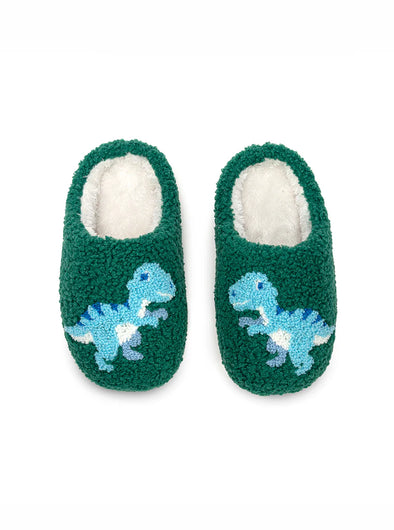 Kid's Blue Dino Slippers