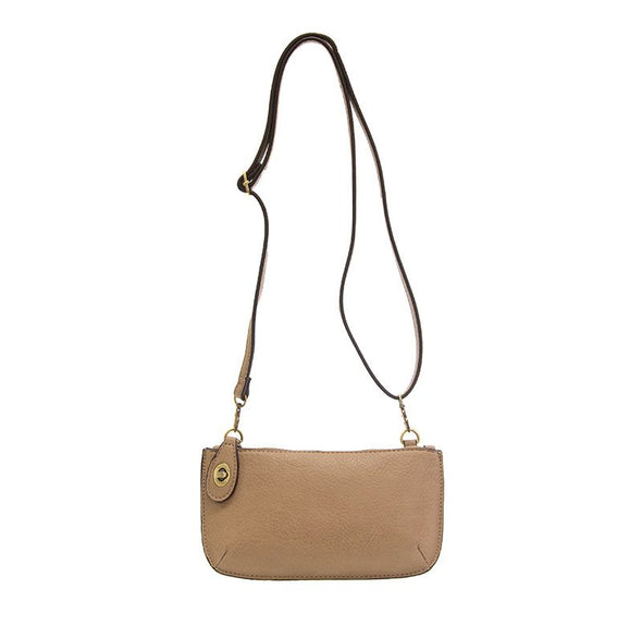 Mini Crossbody Wristlet Clutch in Mushroom