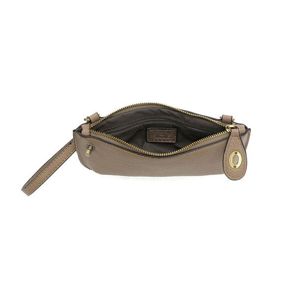 Mini Crossbody Wristlet Clutch in Mushroom