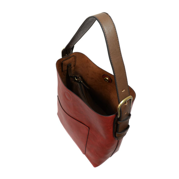 Classic Hobo Handbag in Adobe Red/Coffee