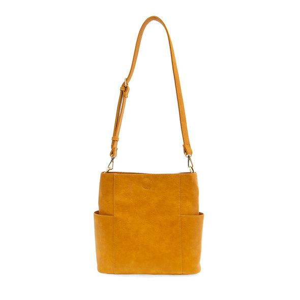 Kayleigh Side Pocket Bucket Bag in Honey