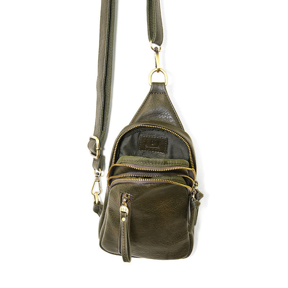 Skyler Sling Bag in Dark Moss