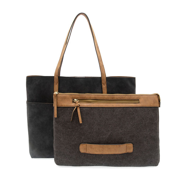 Danica Tote with Laptop Bag in Black