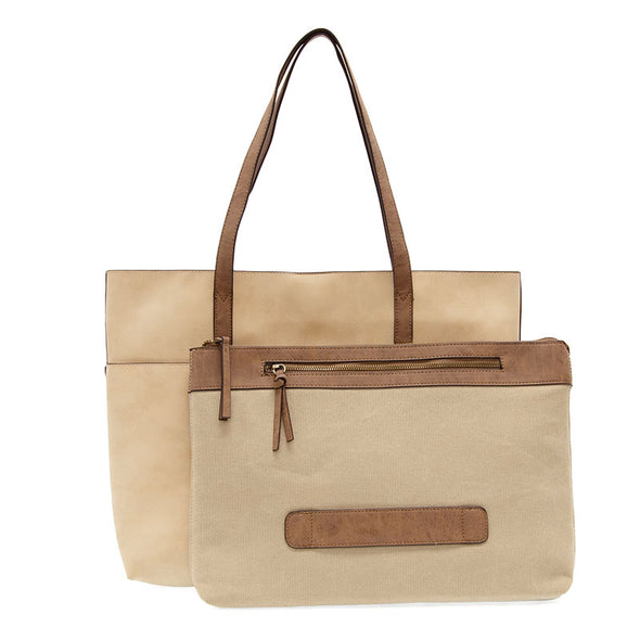 Danica Tote with Laptop Bag in Eggshell