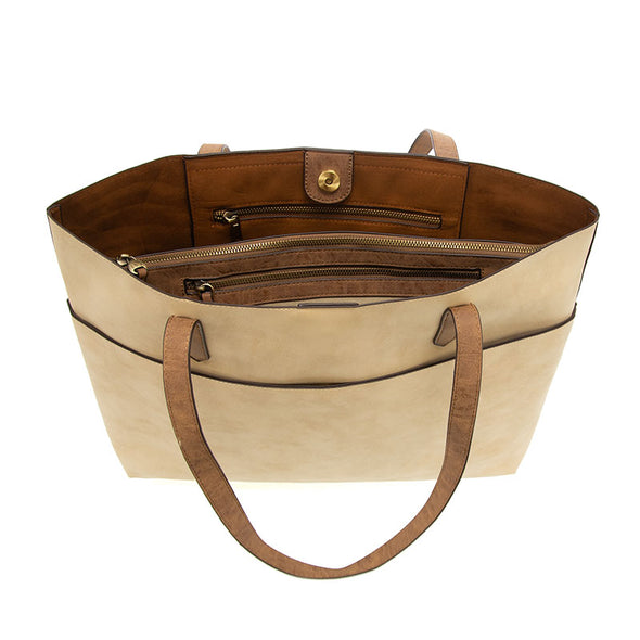 Danica Tote with Laptop Bag in Eggshell