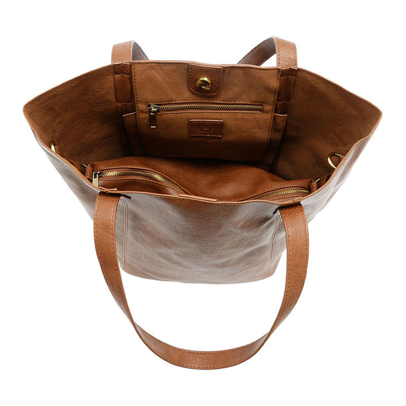 Vida Carryall Tote in Saddle