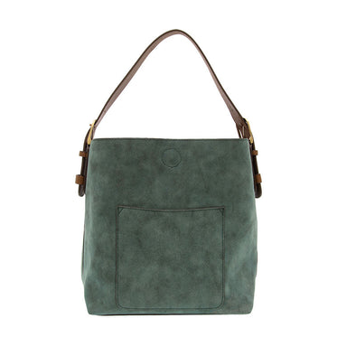 Rich Faux Suede Hobo Handbag in Deep Teal