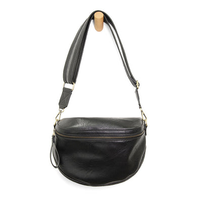 Laura Contrast Strap Sling Belt Bag in Black