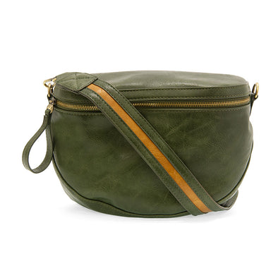 Laura Contrast Strap Sling Belt Bag in Forest Green