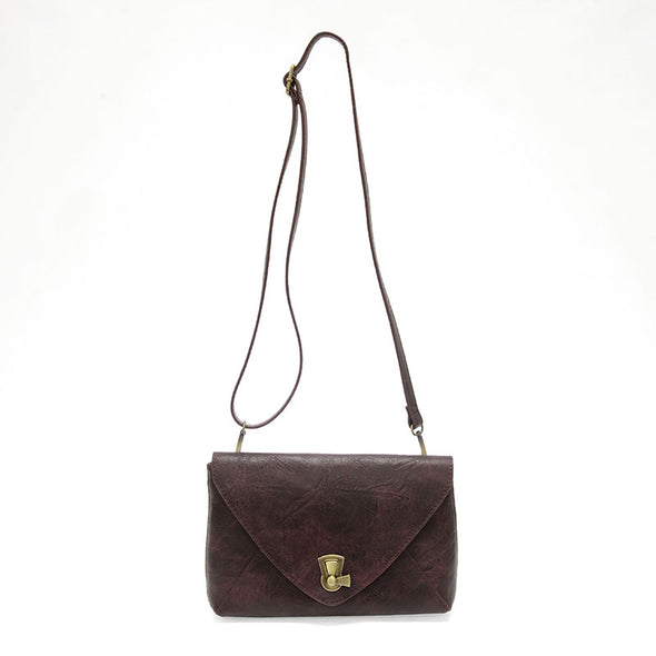 Claudia Keyhole Turnlock Envelope Crossbody in Aubergine