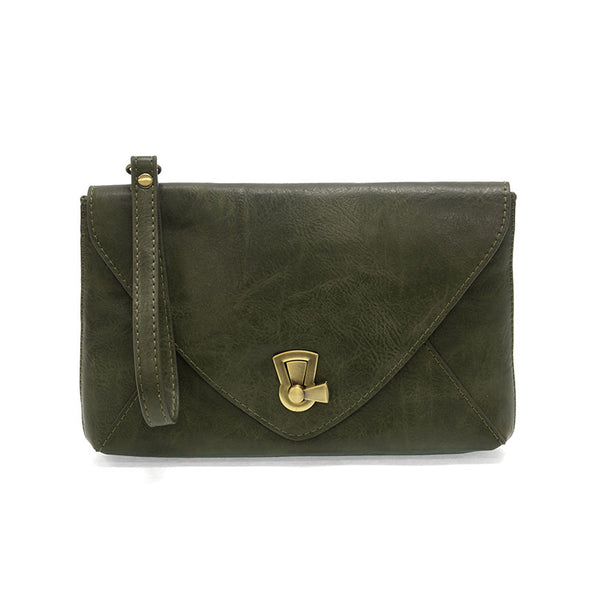 Claudia Keyhole Turnlock Envelope Crossbody in Forect Green