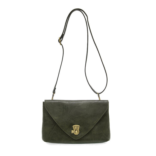 Claudia Keyhole Turnlock Envelope Crossbody in Forect Green