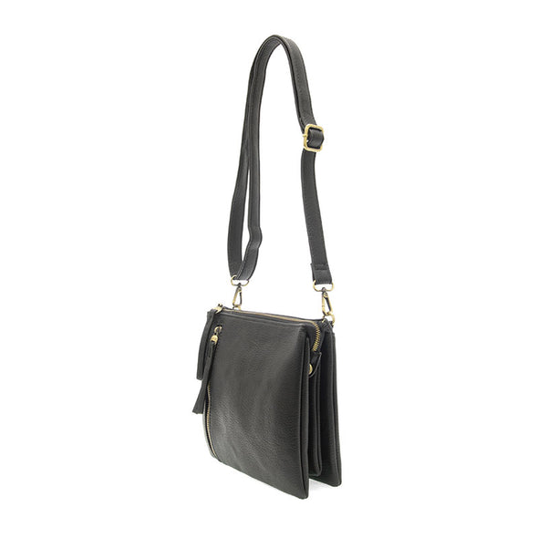 Dawn Multi Pocket Compact Crossbody Bag in Black