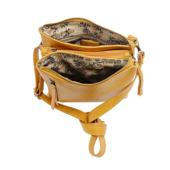 Dawn Multi Pocket Compact Crossbody Bag in Honey