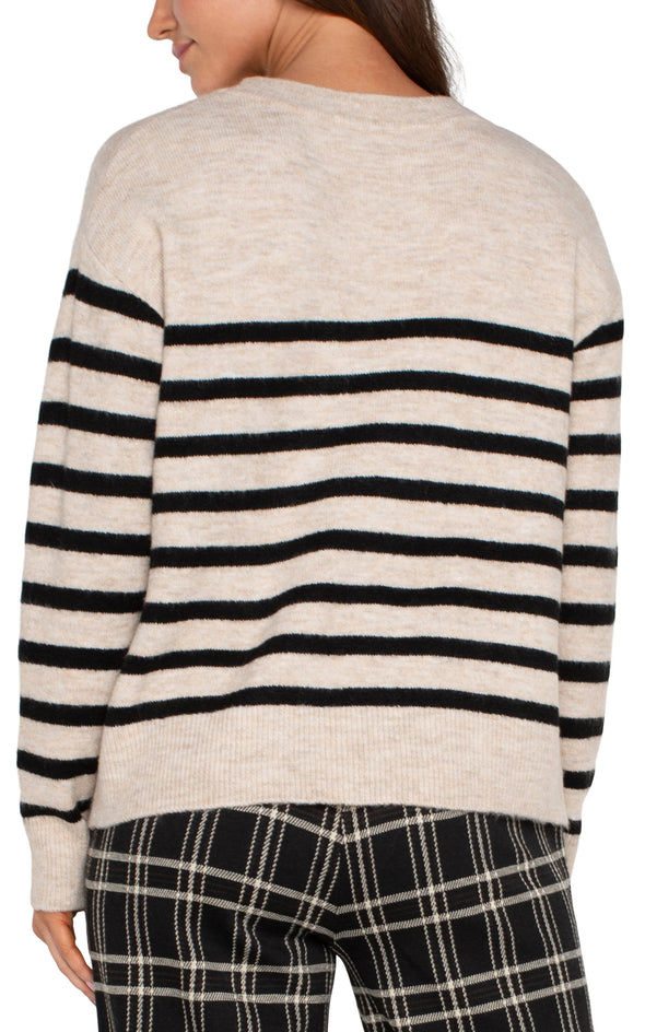 Oatmeal Heather Striped Sweater