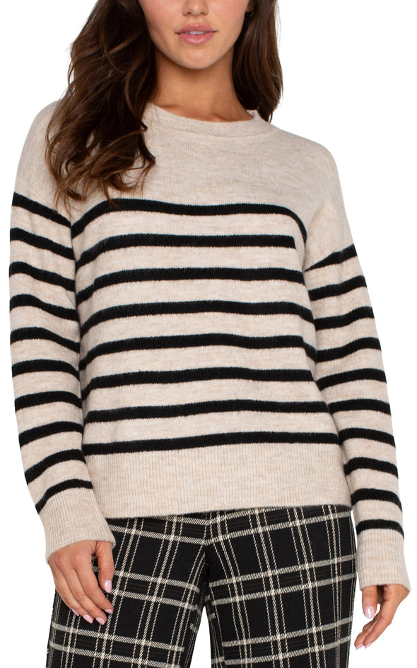 Oatmeal Heather Striped Sweater