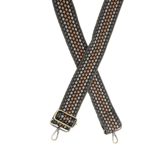 2" Dotted Stripe Guitar Strap in Charcoal