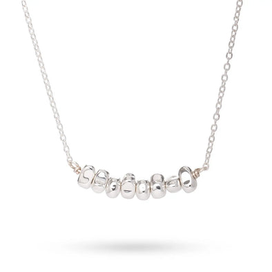 Sports Luxe Silver Plated 8 Nugget Arc Necklace