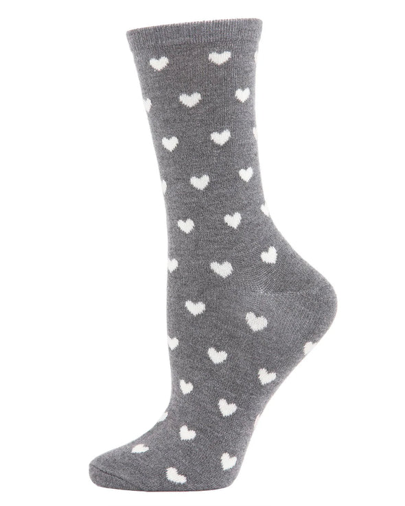 Hearts Cashmere Socks in Grey