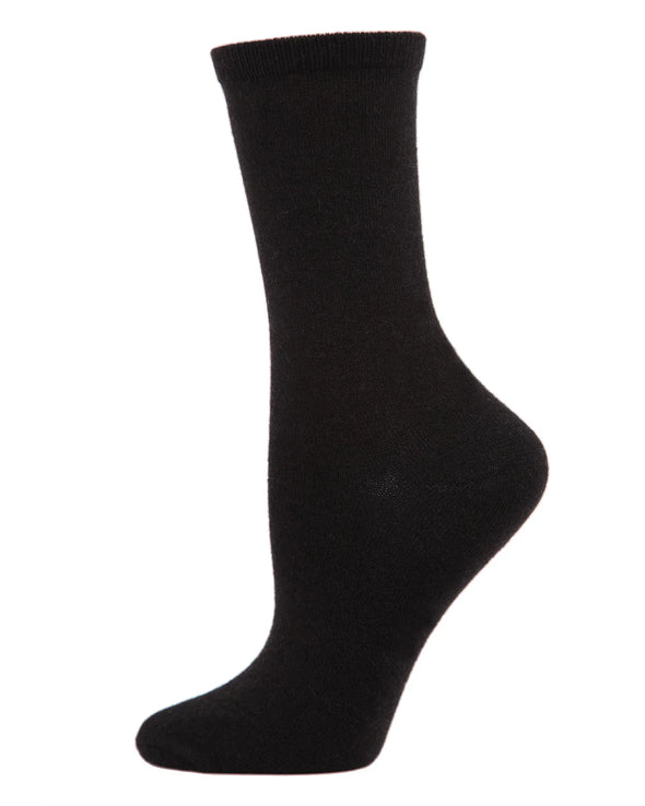 Black Cashmere Crew Socks