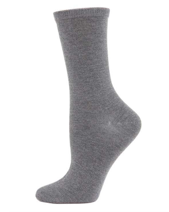 Medium Grey Heather Cashmere Crew Socks