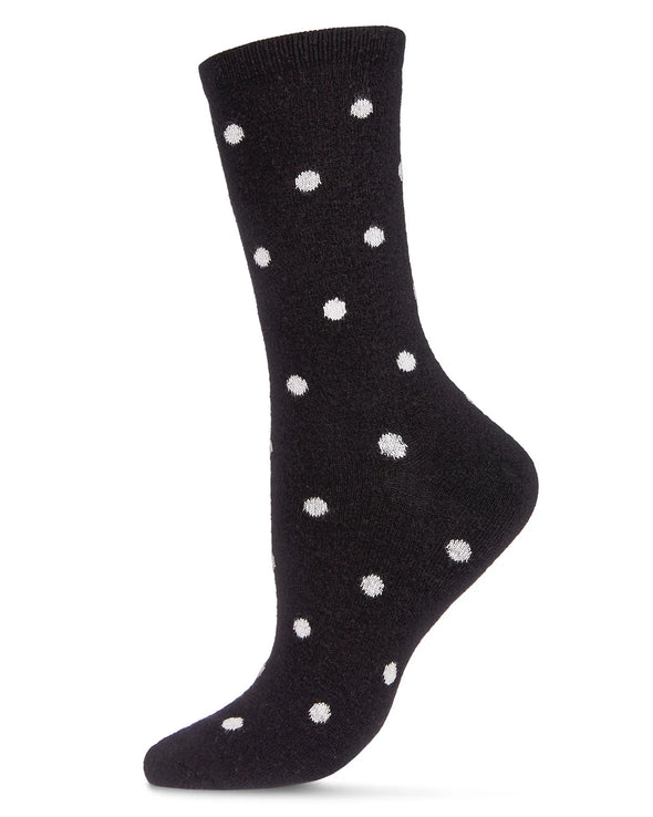 Polka Dot Cashmere Socks in Black