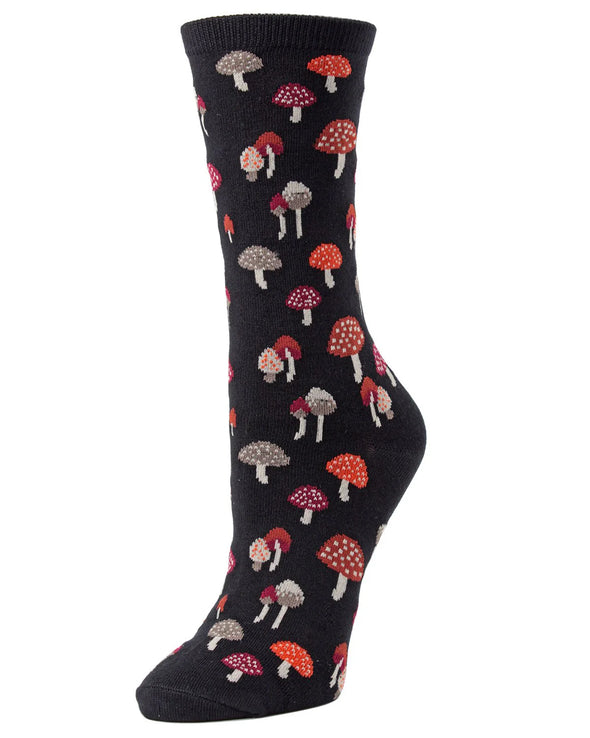 Mushroom Field Socks in Black